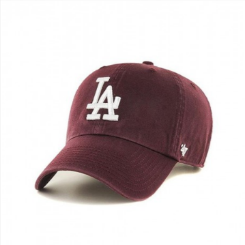 Los Angeles Dodgers Strapback '47 Brand Clean Up Adjustable Cap Hat Dark Maroon - THE 4TH QUARTER