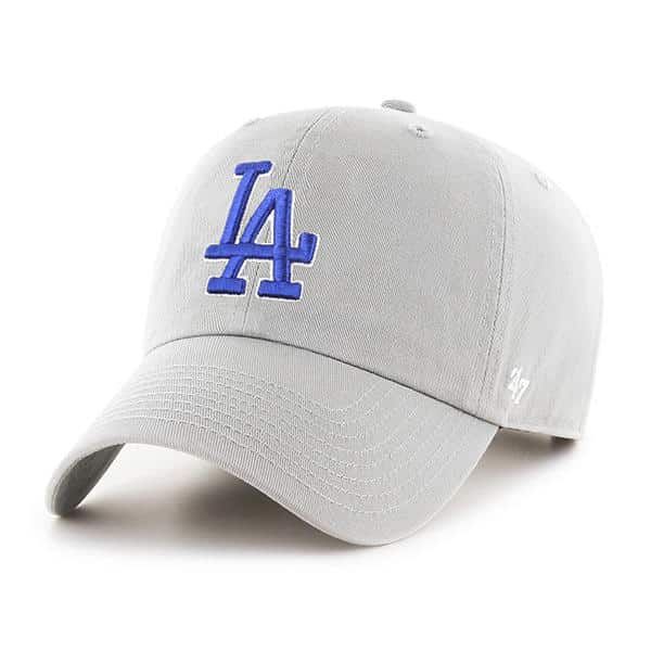 Los Angeles Dodgers Strapback '47 Brand Clean Up Adjustable Cap Hat Grey Blue Logo - THE 4TH QUARTER