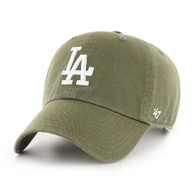 Los Angeles Dodgers Strapback '47 Brand Clean Up Adjustable Cap Hat Sandalwood Green