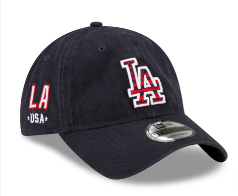 Los Angeles Dodgers Adjustable Strapback New Era 9Twenty 2021 4th of July Navy Cap Hat