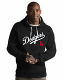 Los Angeles Dodgers Mens Sweatshirt Antigua Victory Pullover Hoodie Black