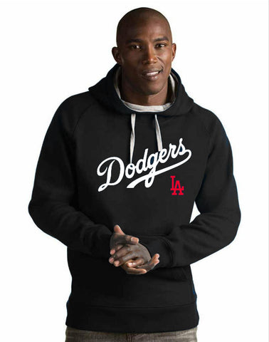 Los Angeles Dodgers Mens Sweatshirt Antigua Victory Pullover Hoodie Black