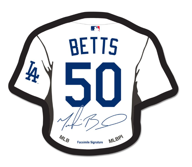 Los Angeles Dodgers Mookie Betts White Jersey Collectors Lapel Pin - THE 4TH QUARTER