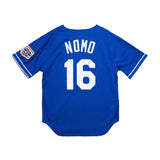 Los Angeles Dodgers Mens Jersey Mitchell & Ness #16 Hideo Nomo Cooperstown Mesh Batting Practice Blue