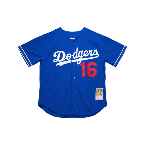 Los Angeles Dodgers Mens Jersey Mitchell & Ness #16 Hideo Nomo Cooperstown Mesh Batting Practice Blue