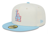 Los Angeles Dodgers Fitted New Era 59Fifty Color Pack LA Logo Chrome Dos Blue Cap Hat Grey UV