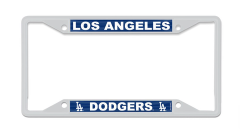 Los Angeles Dodgers Laser Chrome License Plate Frame White