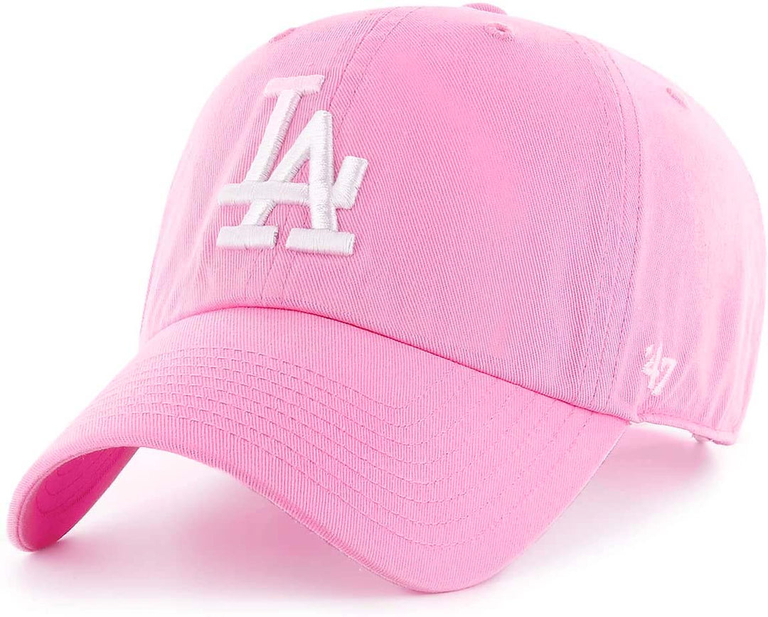 Los Angeles Dodgers Strapback '47 Brand Clean Up Adjustable Cap Hat True Pink - THE 4TH QUARTER