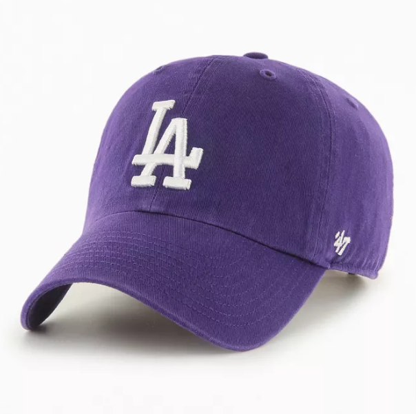 Los Angeles Dodgers Strapback '47 Brand Clean Up Adjustable Cap Hat Purple - THE 4TH QUARTER
