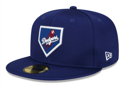 Los Angeles Dodgers Kids Youth Fitted New Era 59FIFTY 2022 Clubhouse Cap Hat Blue
