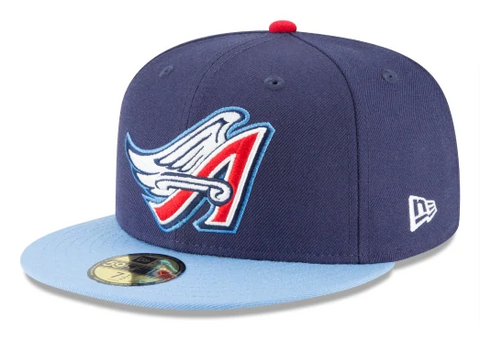 Anaheim Angels Fitted New Era Cooperstown 2 Tone Logo Navy Sky
