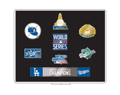 Los Angeles Dodgers Dynasty 7X World Series Champions 7-Piece Lapel Pin Set Limited Edition