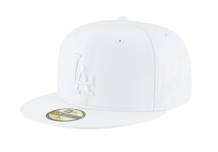 Los Angeles Dodgers Fitted New Era 59Fifty All White Cap Hat - THE 4TH QUARTER