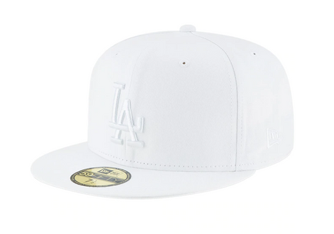 Los Angeles Dodgers Fitted New Era 59Fifty All White Cap Hat