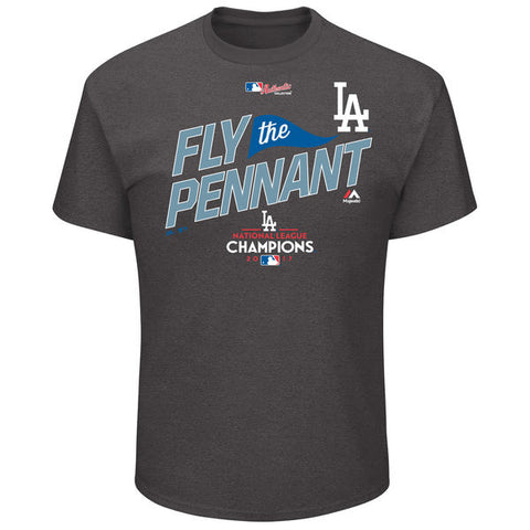 Los Angeles Dodgers Mens T-Shirt 2017 National League Champions Locker Room - THE 4TH QUARTER