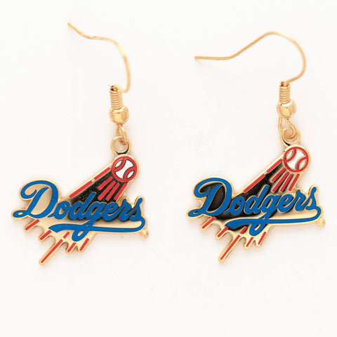 Los Angeles Dodgers Earrings Fly Ball Logo