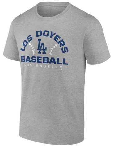Los Angeles Dodgers Mens T-Shirt Fanatics Go For Two Grey Tee