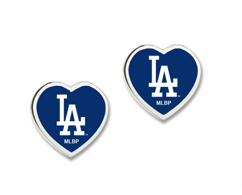 Los Angeles Dodgers 3D Heart Stud Earrings
