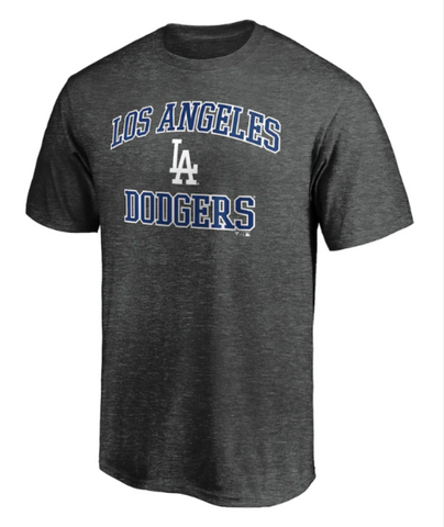 Los Angeles Dodgers Mens T-Shirt Fanatics Heart & Soul Charcoal