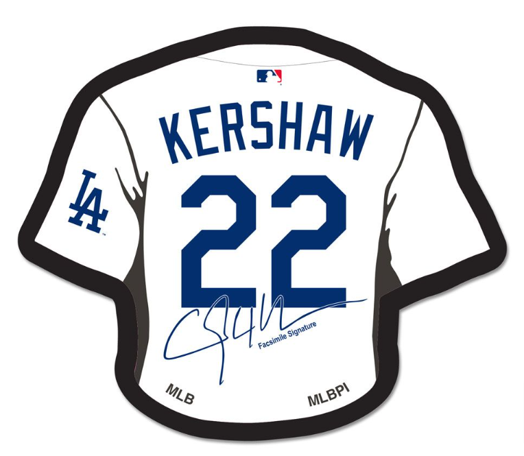 Los Angeles Dodgers Clayton Kershaw White Jersey Collectors Lapel