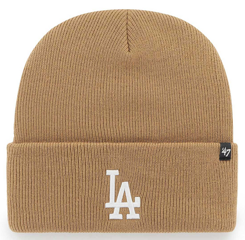 Los Angeles Dodgers Beanie Knit 47 Brand Fold Khaki