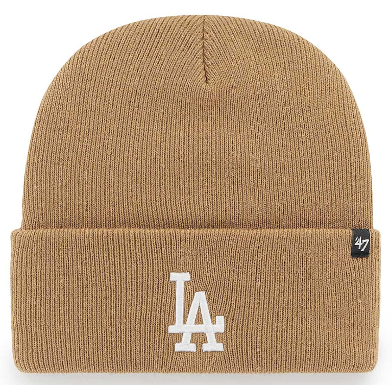Los Angeles Dodgers Beanie Knit 47 Brand Fold Khaki | THE  display picture 2
