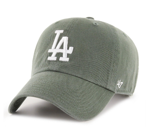 Los Angeles Dodgers Strapback '47 Brand Clean Up Adjustable Cap Hat Moss Green