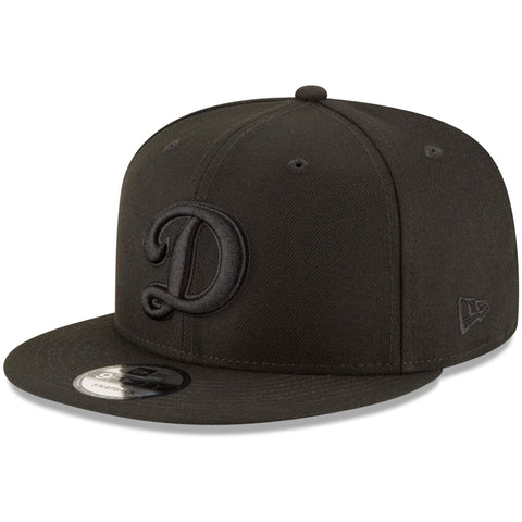 Los Angeles Dodgers Snapback Big D New Era 9FIFTY Cap Hat Black on Black - THE 4TH QUARTER