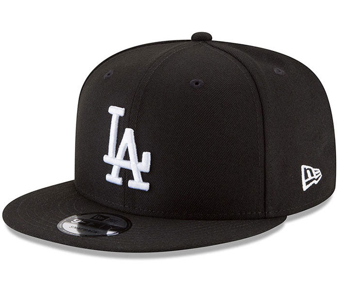Los Angeles Dodgers Youth Kids Snapback New Era 9Fifty White Logo Cap Hat Black - THE 4TH QUARTER