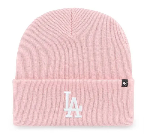 Los Angeles Dodgers Beanie Knit 47 Brand Fold Pink