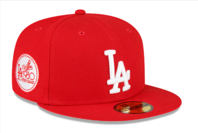 Los Angeles Dodgers Fitted New Era 59Fifty 1980 All Star Game Red Cap Hat - THE 4TH QUARTER