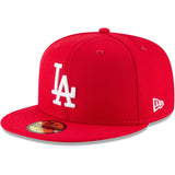 Los Angeles Dodgers Fitted New Era 59Fifty White Logo Red Cap Hat - THE 4TH QUARTER
