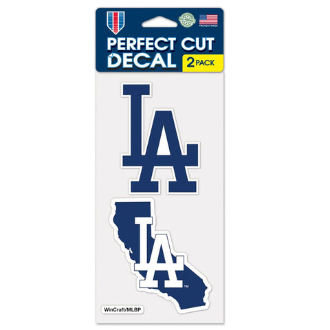 Los Angeles Dodgers 4x4 Perfect Cut Decal 2 Pack