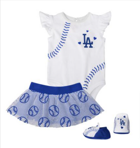 Los Angeles Dodgers Infant (12-24 Months) Sweet Spot Girls Creeper 3-Piece Set