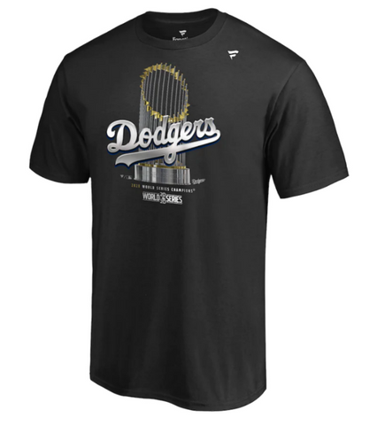 Los Angeles Dodgers Mens T-Shirt Fanatics 2020 World Series Champions Trophy Black