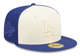 Los Angeles Dodgers Fitted New Era 59Fifty Tonal 2 Tone Hat Cream Blue Grey UV