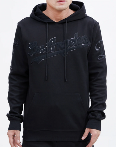 Los Angeles Dodgers Mens Sweatshirt Pro Standard Triple Black Logo Hoodie