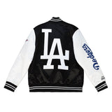 Los Angeles Dodgers Mens Mitchell & Ness Origins Varsity Satin Jacket Black White