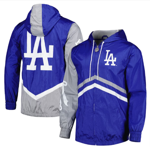 Los Angeles Dodgers Mens Jacket Mitchell & Ness Undeniable Full Zip Windbreaker