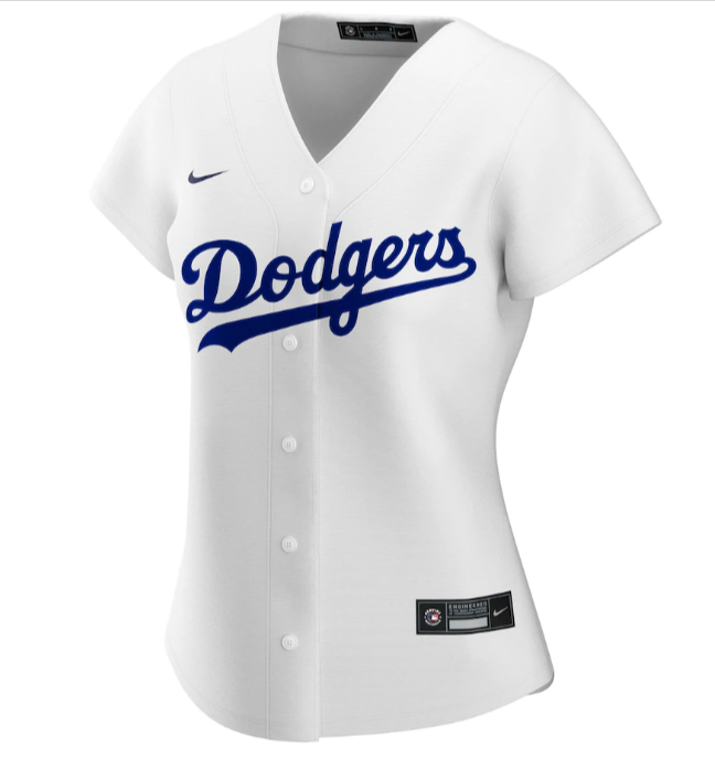 Los Angeles Dodgers Womens Jersey White Home Replica - THE 4TH QUARTER