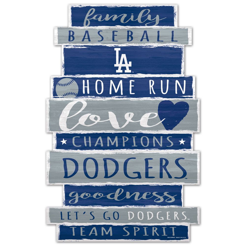 Los Angeles Dodgers Bar Home Decor Family 11" X 17" Wood Sign - THE 4TH QUARTER
