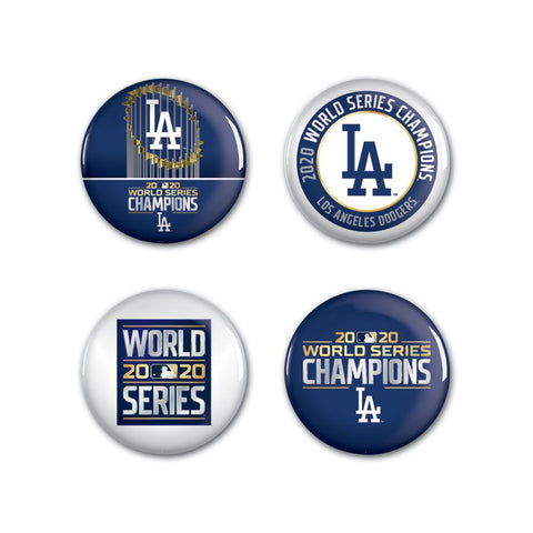 Los Angeles Dodgers 2020 World Series Champions 4pk Buttons