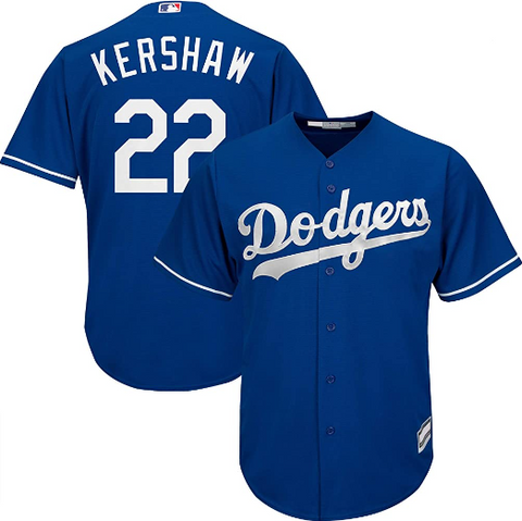 Los Angeles Dodgers Youth (8-20) Jersey #22 Clayton Kershaw Outerstuff Replica Cool Base Blue