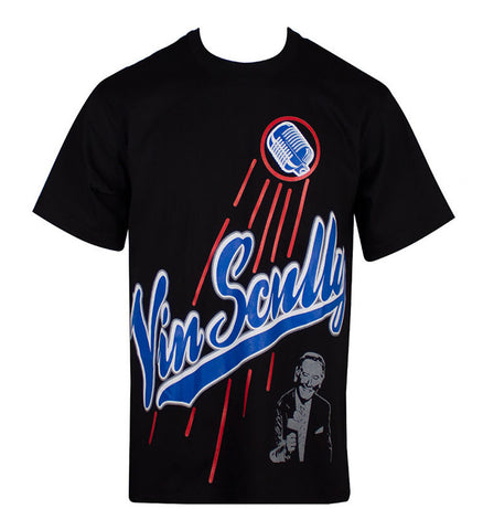 Los Angeles Dodgers Mens T-Shirt Vin Scully Black - THE 4TH QUARTER