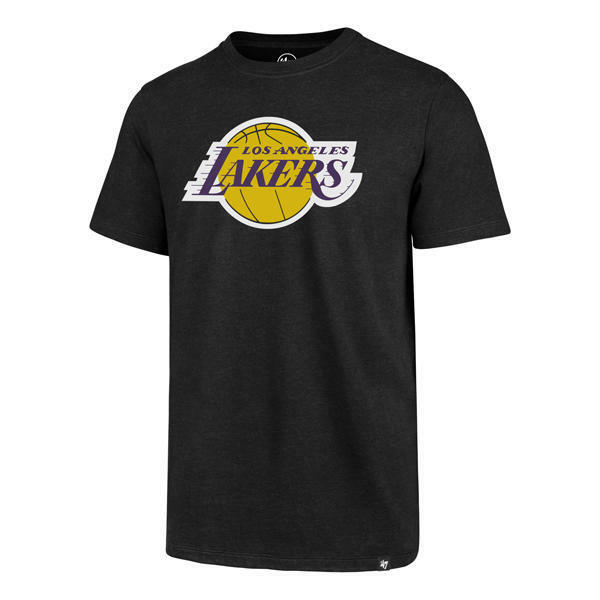 Los Angeles Lakers Youth '47 Brand Logo T-Shirt Black - THE 4TH QUARTER
