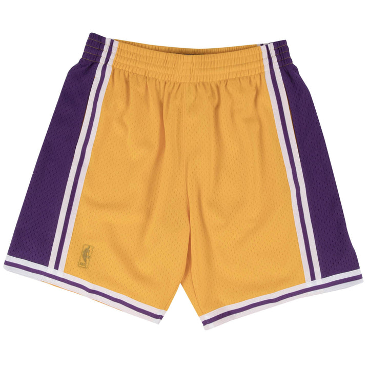 Los Angeles Lakers Mens Mitchell &amp; Ness 96-97 Hardwood Classics Swingman Shorts - THE 4TH QUARTER