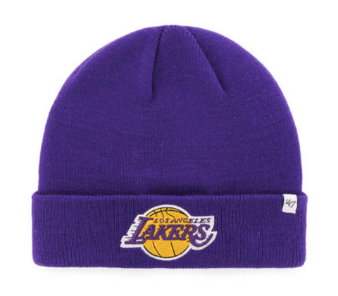 Los Angeles Lakers Beanie '47 Brand Cuffed Knit Hat Logo Purple