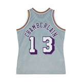 Los Angeles Lakers Mens Jersey Mitchell & Ness 1971-72 #13 Wilt Chamberlain 75th Silver Swingman