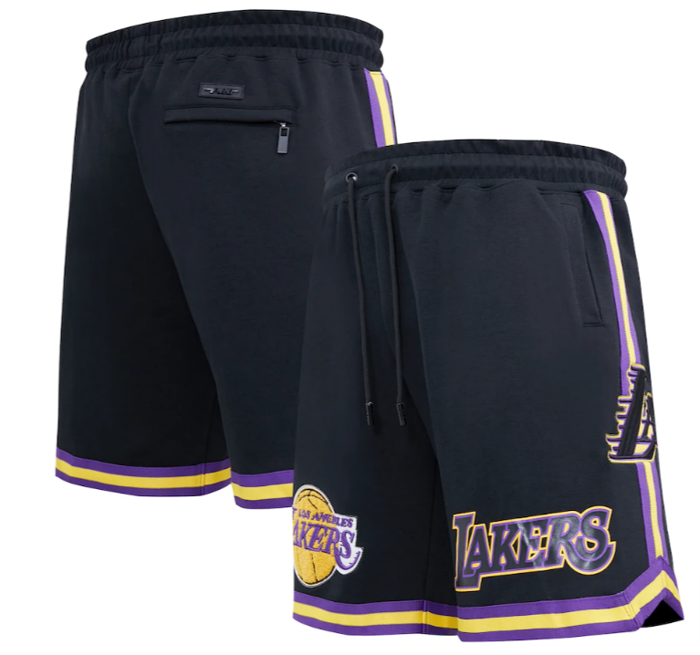 Los Angeles Lakers Mens Pro Standard Chenille Shorts Black – THE