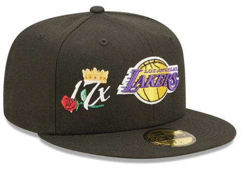 Los Angeles Lakers Fitted New Era 59Fifty Crown Champs Cap Hat Grey UV